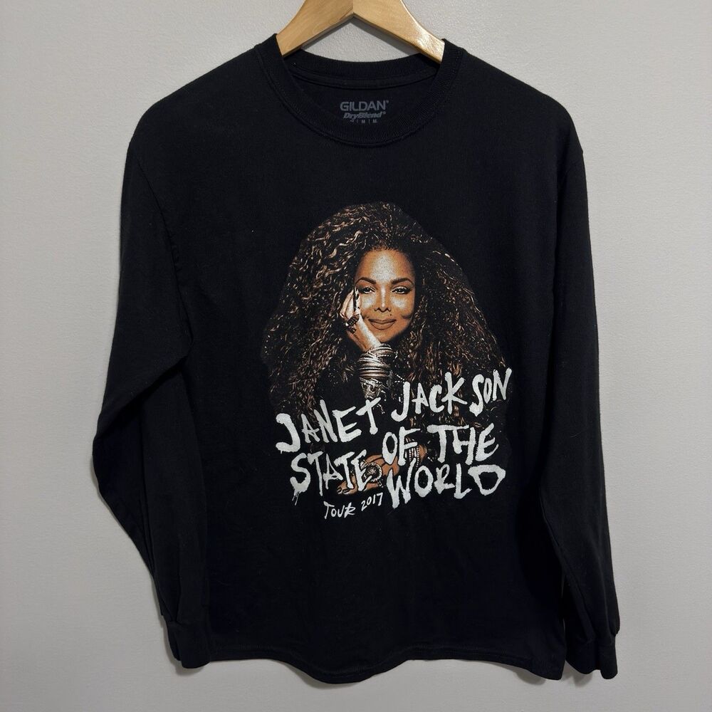 Janet Jackson 2017 State Of The World Tour Long Sleeve Double Sided Tee Medium